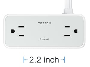 thin power strip flat plug