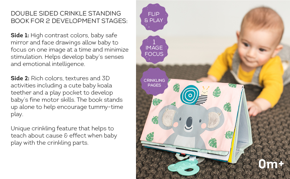 Taf Toys Koala Infant Tummy-time High Contrast Soft Crinkle Activity Book 