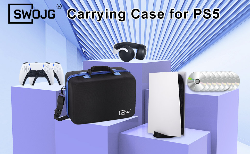 Carrying Case for PS5, Hard Shell Travel Case Compatible with PS5 Console Controller