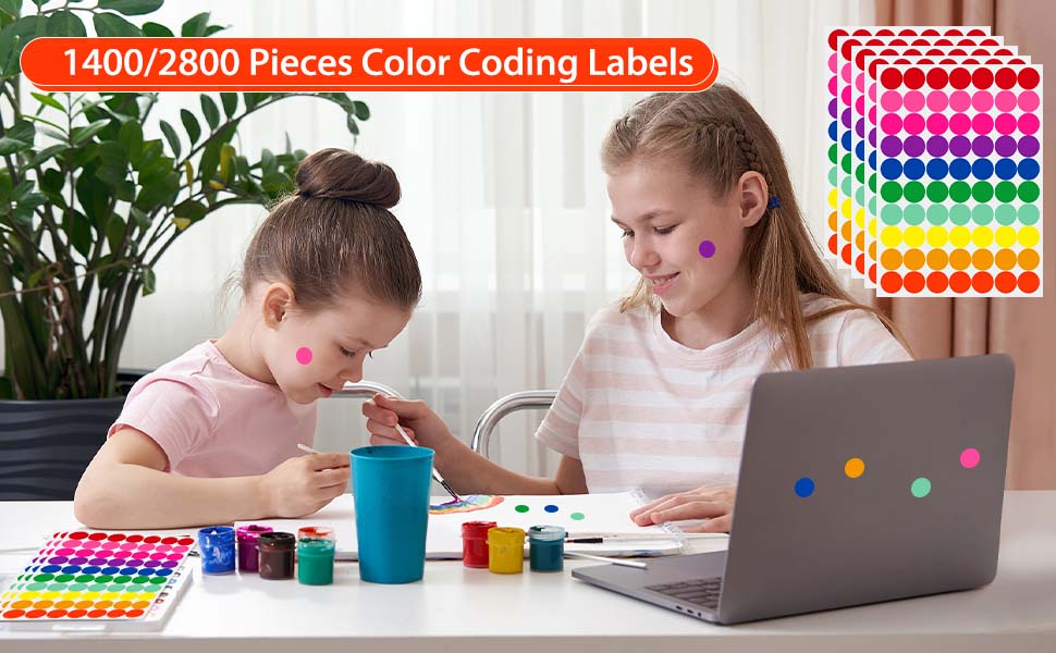 Color Colored Dot Stickers